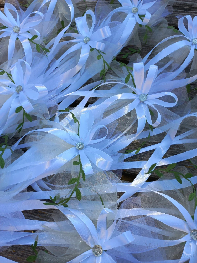 Svatební mašle - bílá, smetanová s krémovou